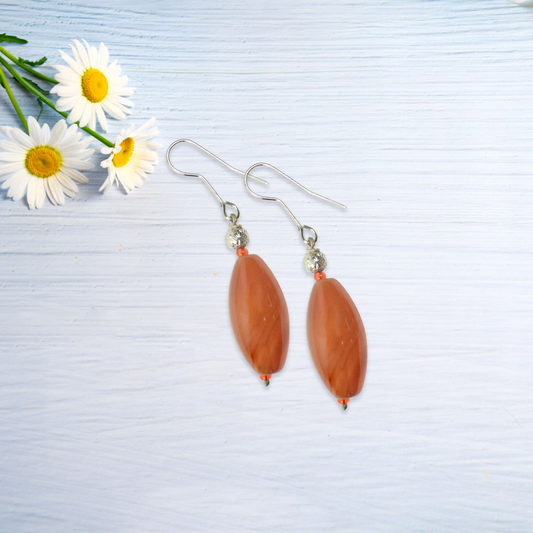 Carnelian Drop Dangle Earrings