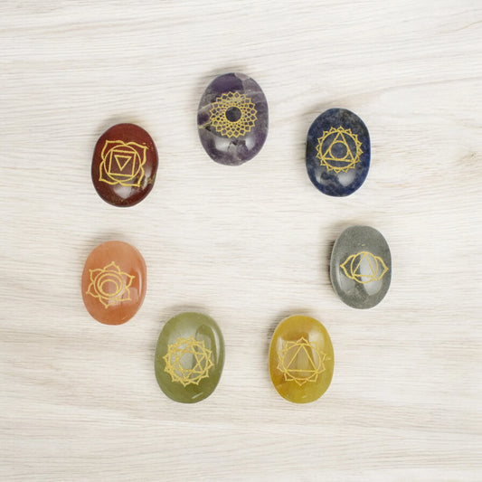 7 Chakra symbol Oval Set