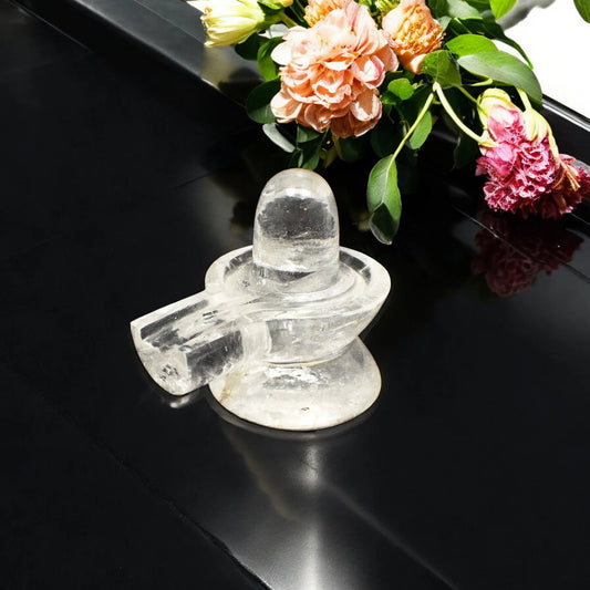 4.5" Natural Clear Quartz Shivling - 1550gm (Approx)