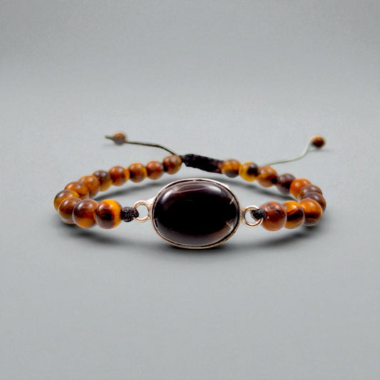 Black Agate & Tiger Eye Protection Bracelet