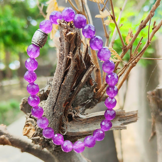 Natural Amethyst  Bracelet, Gemstone Bracelet for Unisex