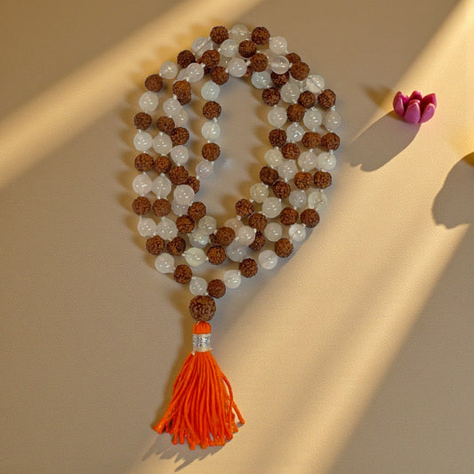 5 Mukhi Rudraksha & Sphatik Mala (108+1)