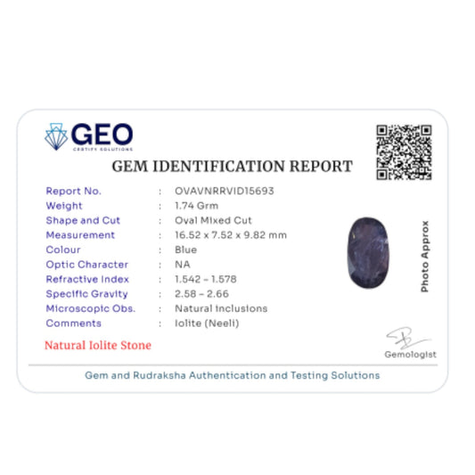 Natural Iolite   8.7 Carat