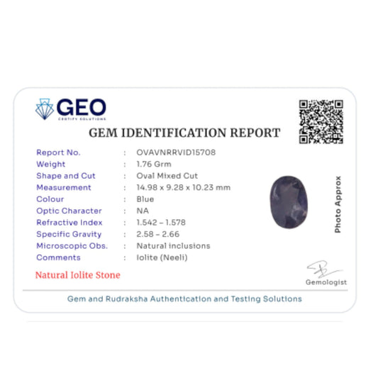 Natural Iolite   8.8 Carat
