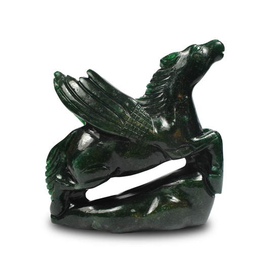 5.5" Green Aventurine Horse Sculpture Hand Carved-790gm(Approx)