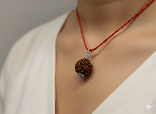 3 Mukhi Rudraksha Silver Pendant