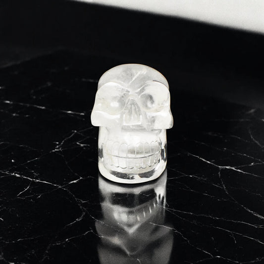 Natural Clear Quartz Crystal Skull Showpiece - 7.62 cm Handcrafted Showpiece (820 Gram)