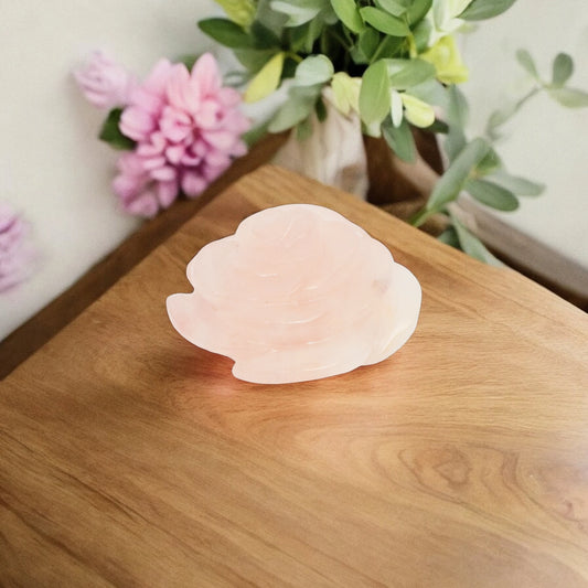 2" Rose Quartz Rose Flowers for Showpiece, Vastu & Feng Shui - 75 Gm (Approx)