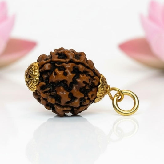 4 Mukhi Rudraksha  Gold-Plated Pendant – AA Premium Quality