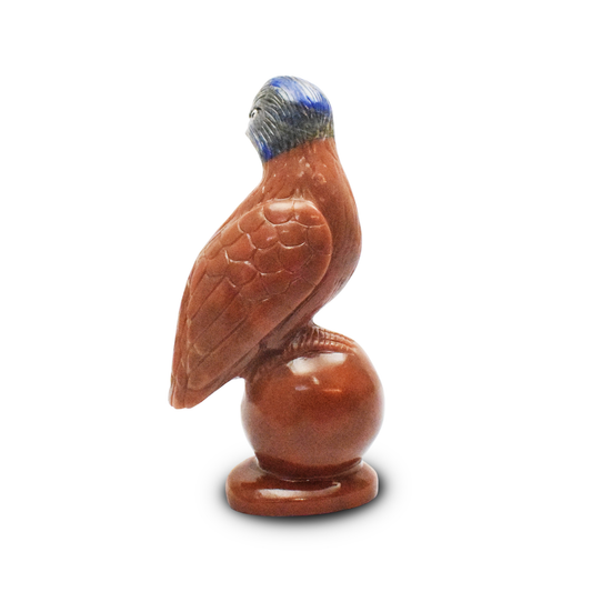 8.5" Red Aventurine Parrot Sculpture Hand Carved-1510gm(Approx)