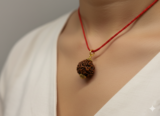 4 Mukhi Rudraksha Gold Plated Pendant