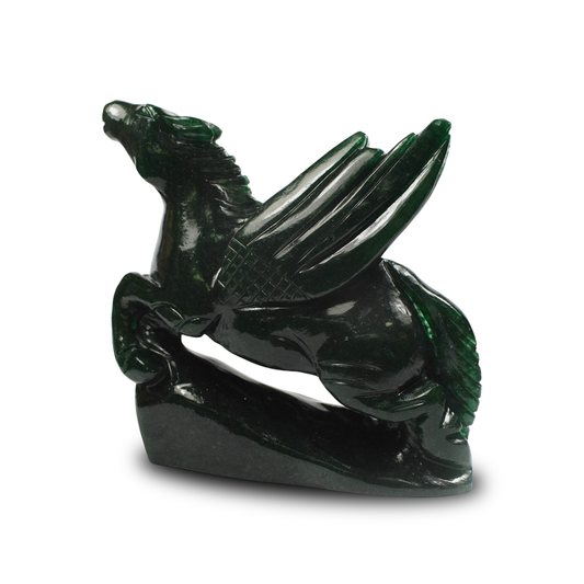 5.5" Green Aventurine Horse Sculpture Hand Carved-790gm(Approx)