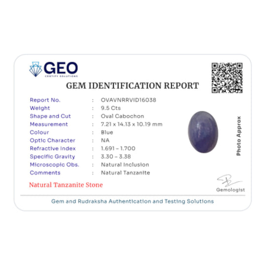 Natural Tanzanite - 9.5 Carat