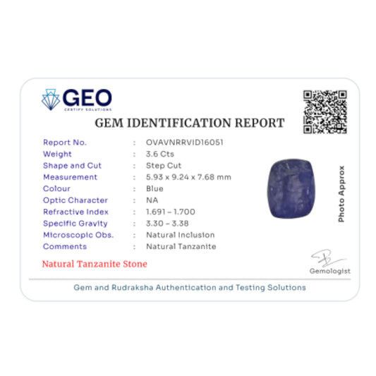 Natural Tanzanite - 3.6 Carat
