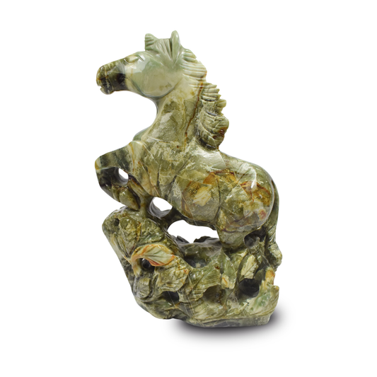 7" Serpentine Horse Sculpture Hand Carved-585gm(Approx)