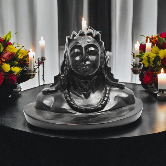 5'' Black Obsidian Shiva Crystal Idol Showpieces-1715 Gm (Approx.) Statue Figurine for Home Decoration