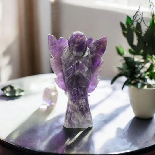 5'' Amethyst Angel Crystal Idol Showpieces-390 Gm (Approx) Statue Figurine for Home Decoration