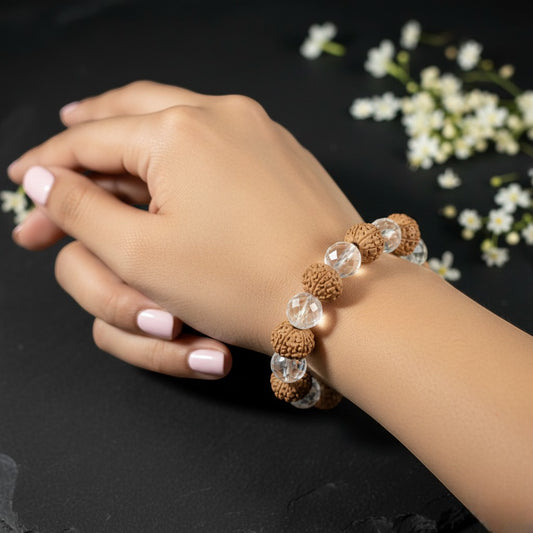9 Mukhi + Sphatik Rudraksha Bracelet