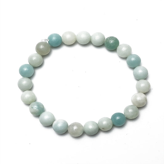 Natural Amazonite  Bracelet, Gemstone Bracelet 8mm Beads