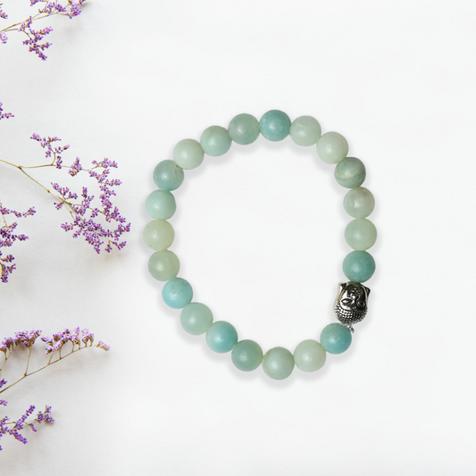 Natural Amazonite  Bracelet, Gemstone Bracelet 8mm Beads