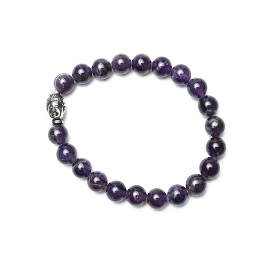 Natural Amethyst  Bracelet, Gemstone Bracelet 8mm Beads