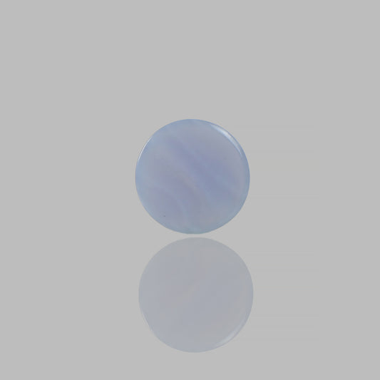 Blue Lace Agate Smooth Cabochon Round Shape Stone - 26.25 Ct