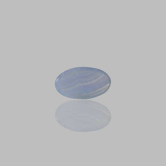 Blue Lace Agate Smooth Cabochon Oval Shape Stone - 11.85 Ct