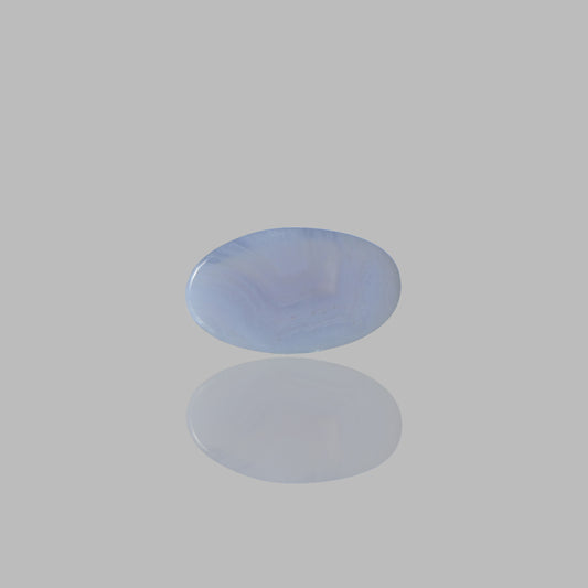 Blue Lace Agate Smooth Cabochon Oval Shape Stone - 23.4 Ct