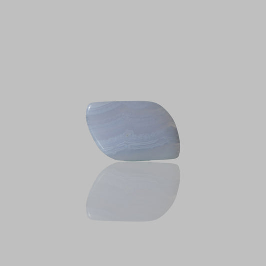 Blue Lace Agate Smooth Cabochon Free Form Shape Stone - 17.5 Ct