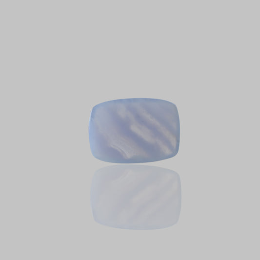 Blue Lace Agate Smooth Cabochon Rectangle Shape Stone - 19 Ct