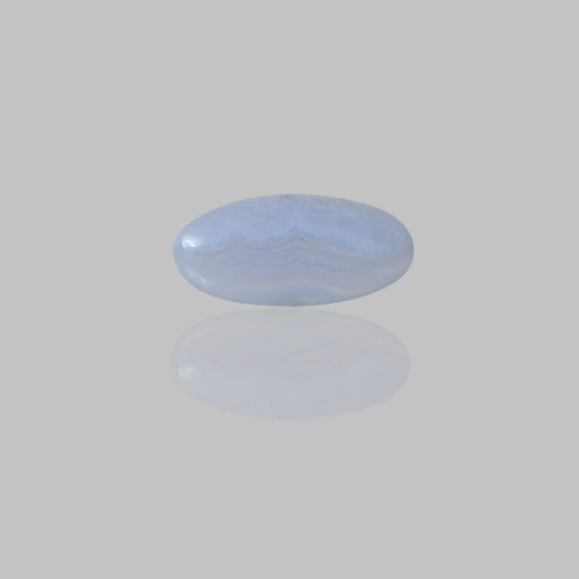 Blue Lace Agate Smooth Cabochon Oval Shape Stone - 20.4 Ct
