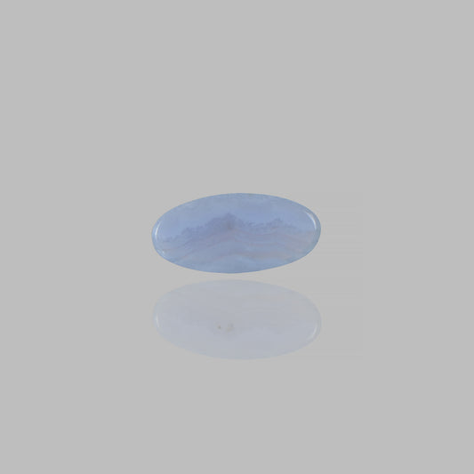 Blue Lace Agate Smooth Cabochon Oval Shape Stone - 20.4 Ct