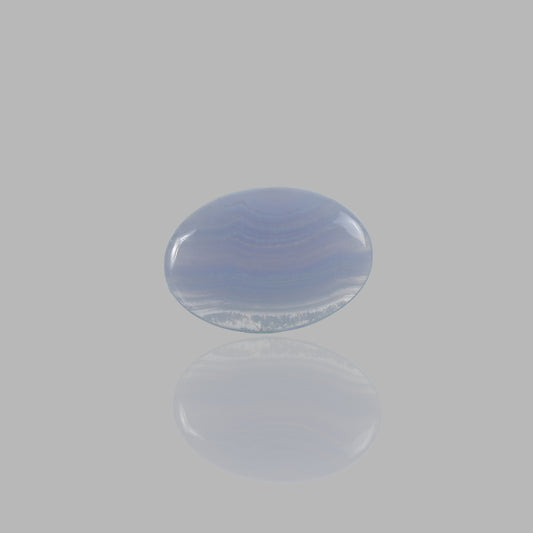 Blue Lace Agate Smooth Cabochon Oval Shape Stone - 47.75 Ct