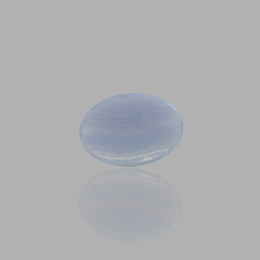 Blue Lace Agate Smooth Cabochon Oval Shape Stone - 47.75 Ct