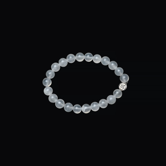 Natural Selenite  Bracelet, Gemstone Bracelet 8mm Beads