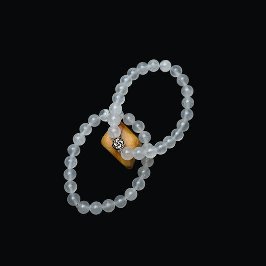 Natural Selenite  Bracelet, Gemstone Bracelet 8mm Beads