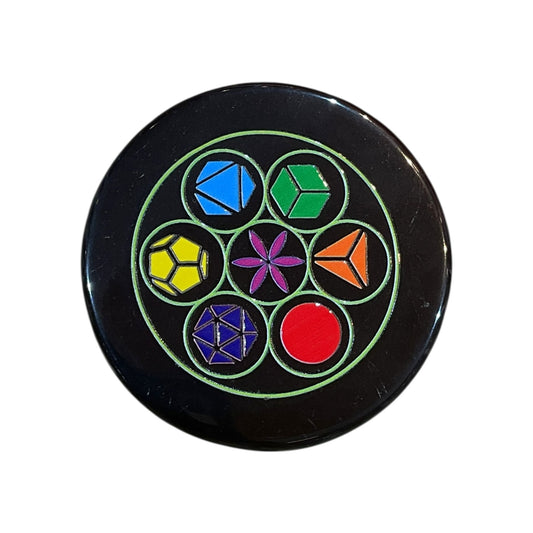 Black Agate Crystal Charging Plate