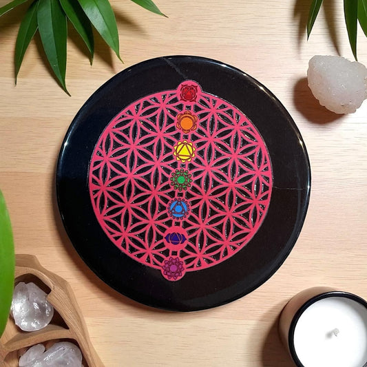 Black Agate Crystal Charging Plate