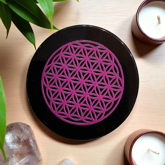 Black Agate Crystal Charging Plate