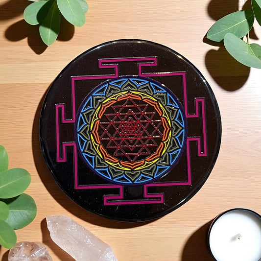 Black Agate Crystal Charging Plate