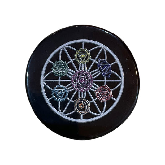Black Agate Crystal Charging Plate