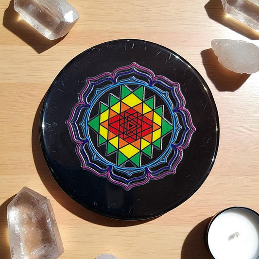 Black Agate Crystal Charging Plate
