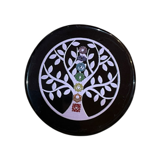 Black Agate Crystal Charging Plate