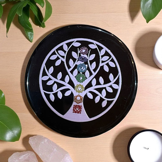 Black Agate Crystal Charging Plate