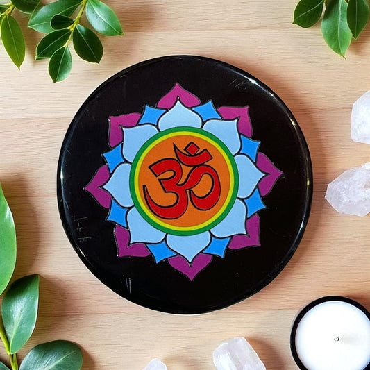 Black Agate Crystal Charging Plate