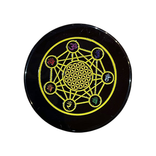Black Agate Crystal Charging Plate