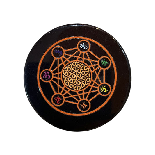 Black Agate Crystal Charging Plate