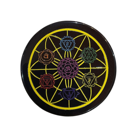 Black Agate Crystal Charging Plate