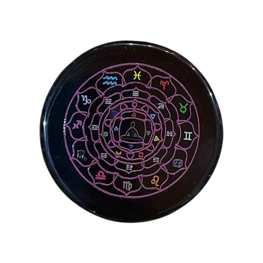 Black Agate Crystal Charging Plate