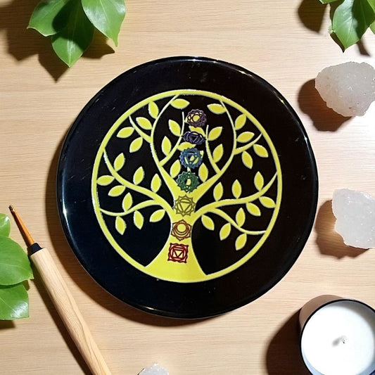 Black Agate Crystal Charging Plate